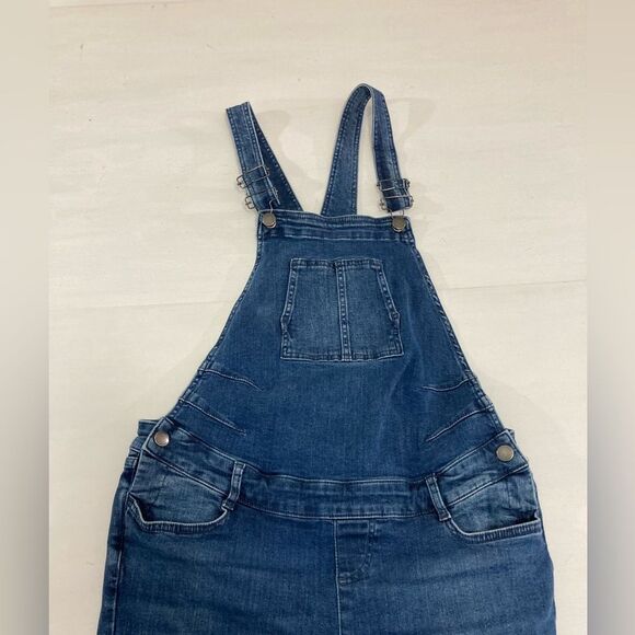 Seraphine Overalls Women’s 6 Blue Denim Maternity Straight Leg Adjustable Casual - Picture 3 of 10